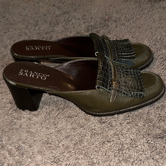 Franco Sarto Olive Croc-Pattern Mules - Picture 3 of 5